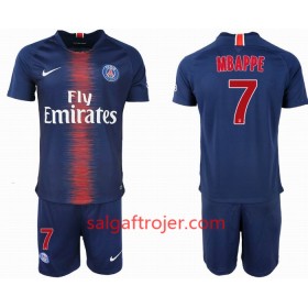 Paris Saint-Germain Fodboldtrøjer MBAPPE 7 Børn Hjemmebanesæt 2018/19 Kort ærmer